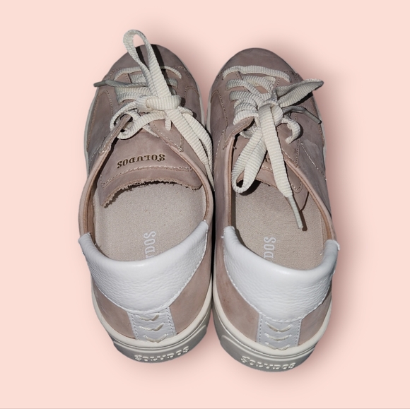 Soludos Women's Ibiza Classic Lace-up Sneaker Nude Pink Leather Fashion Casual 8 - Picture 3 of 5